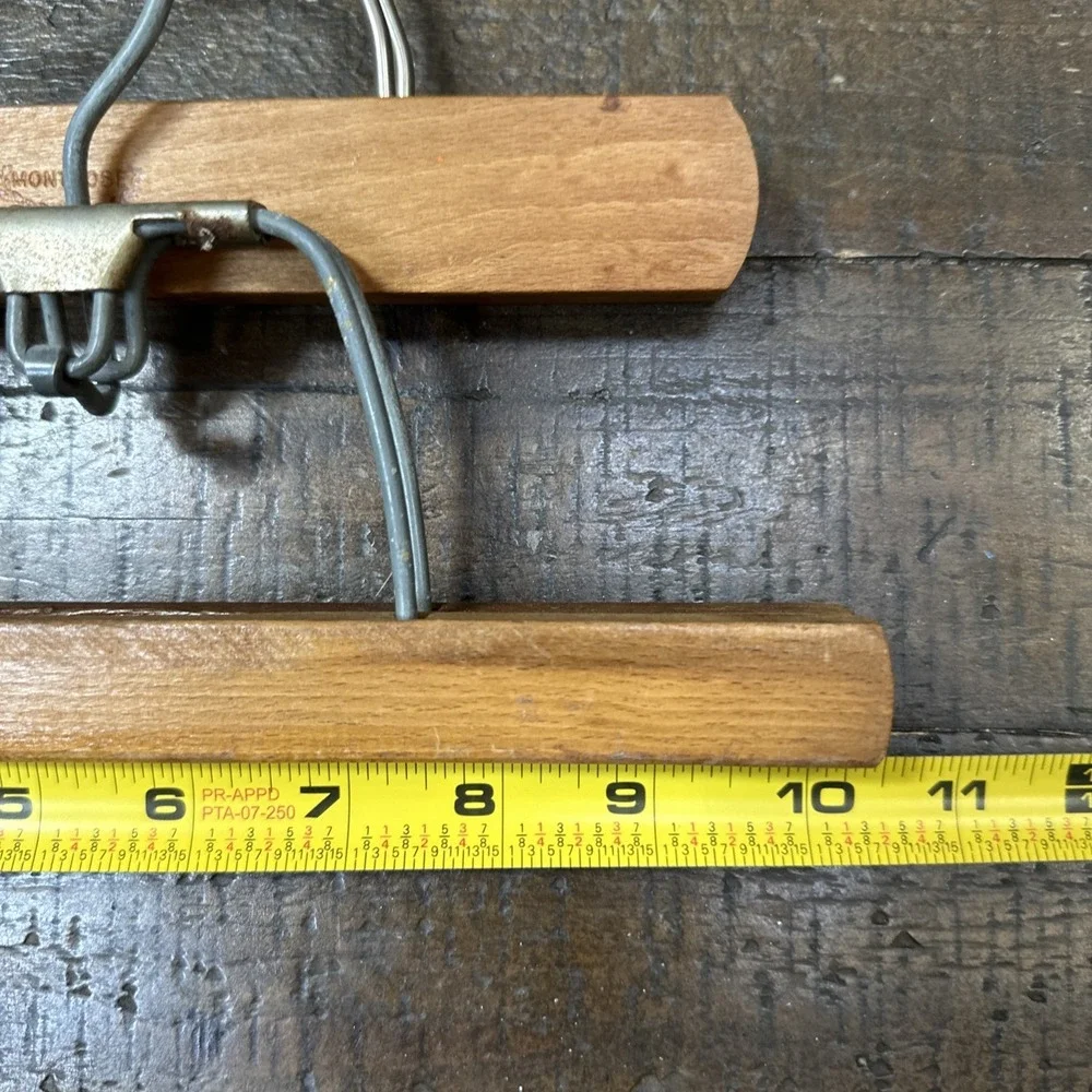 Vintage Wooden Clamp Hangers Lot 8 Pants Skirt Trouser Clip Montrose USA